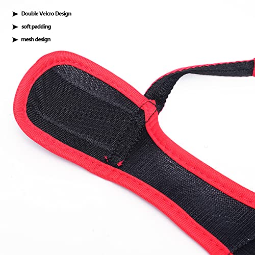 NF 2 Pcs Bozal de Perro,Bozal de Perro Malla Transpirable Nailon Duradero con Correas Ajustables y 1 Correa de Perro Máscara de Protección para Perros Grandes Medianos,Bozal de Perro(L,Negro,Rojo)