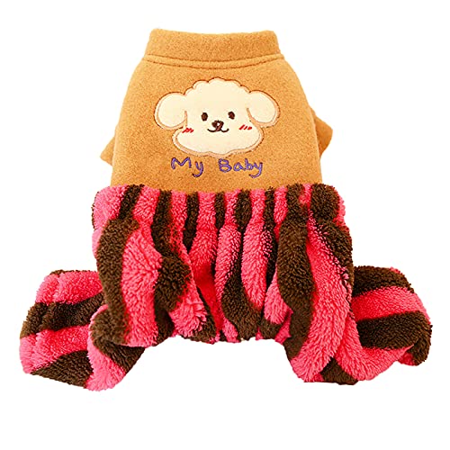 Nicoone Disfraz de invierno para mascotas, suave y cálido Bloomers, ropa de felpa para mascotas, pijamas de invierno para Teddy Bichon Frise perros pequeños