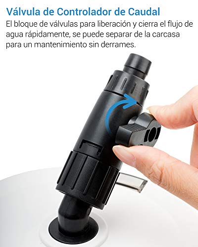 NICREW Filtro Acuario Externo, Filtros Exteriores para Pecera y Acuario, Filtro con 3 Esponjas, 1 Algodón Bioquímico, 1 Bio Ball, Caudal de 400 L/H