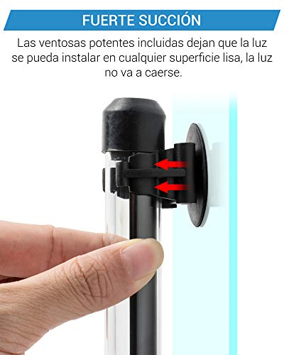 NICREW Luz Sumergible de Blanca y Azul LED para Acuario, Luz Plantado 8W Subacuática para Tanque con Pez, Lámpara Impermeable para Acuario