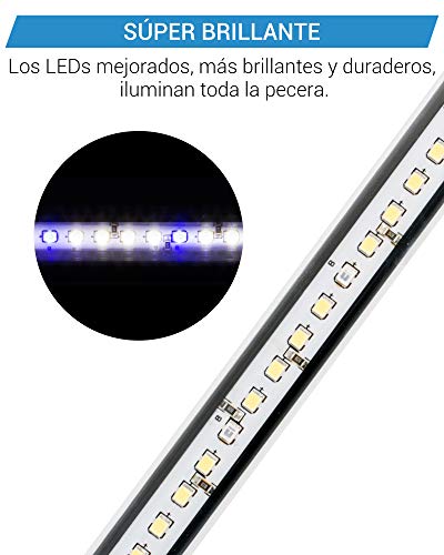 NICREW Luz Sumergible de Blanca y Azul LED para Acuario, Luz Plantado 8W Subacuática para Tanque con Pez, Lámpara Impermeable para Acuario