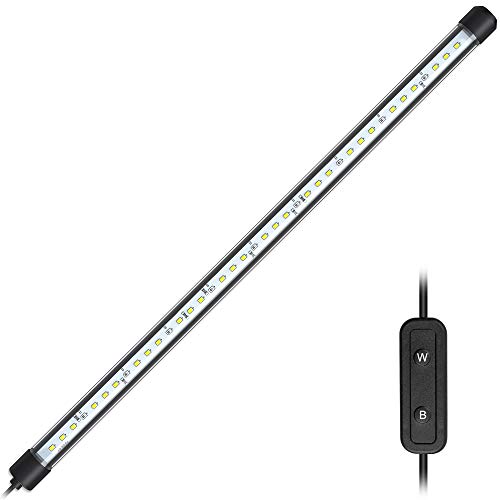 NICREW Luz Sumergible de Blanca y Azul LED para Acuario, Luz Plantado 8W Subacuática para Tanque con Pez, Lámpara Impermeable para Acuario