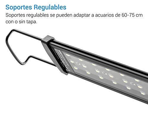 NICREW SlimLED Luz Acuario, Luz con Alto IRC para Acuario de Dulce Agua, Lámpara Acuario de Luz Blanca con Controlador de Canal Único, 60-75 cm, 32W, 2880 LM