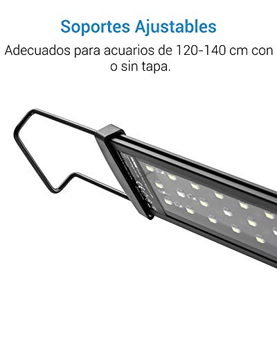 NICREW SlimLED Luz Multiespectral para Acuario, Luz Delgada LED Acuario Plantado, Lámpara para Acuario de Dulce Agua, 120-140 cm, 32W, 2000 LM, Temperatura de Color Regulable