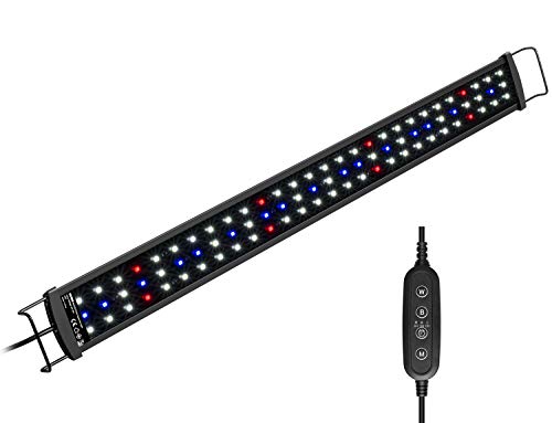 NICREW SlimLED Luz para Acuario Plantado, Luz Delgada LED Acuario Plantado, Lámpara para Acuario de Dulce Agua, 60-75 cm, 16W, 1000 LM, Temperatura de Color Regulable