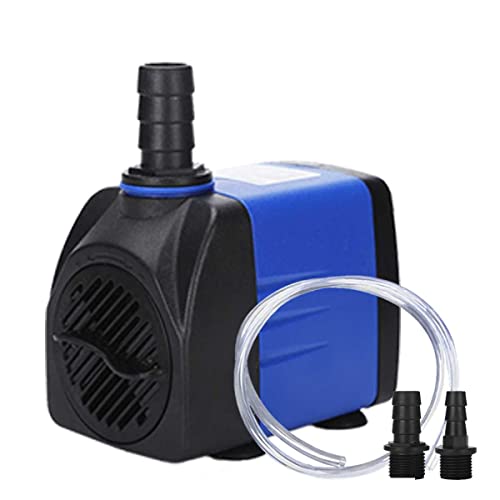 NIHE Bomba de Acuario de 25 W, Bomba de Agua Sumergible de 317 GPH, con Cable de alimentación de 4,9 pies, 2 boquillas para Acuario, Estanque, pecera, Bomba de Agua hidropónica