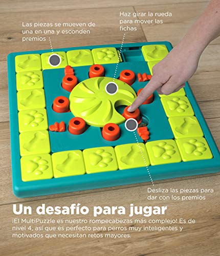 Nina Ottosson por Outward Hound MultiPuzzle - Rompecabezas para perros con módulos deslizantes - Juguete estimulador con dispensador de premios