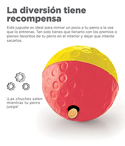 Nina Ottosson por Outward Hound Treat Tumble - Balón dispensador de recompensas - Rompecabezas para perros - Grande - Rojo