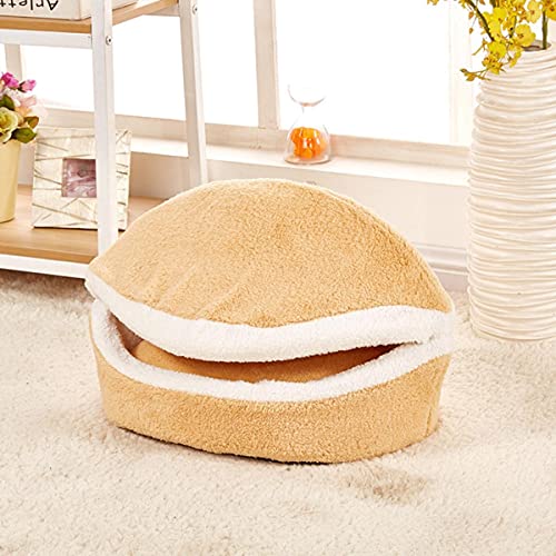 NIQIU Bonita Cama para Hamburguesas, Perrera, Saco de Dormir cálido para Gatos, Impermeable, Nido, portátil, para Mascotas, Suministros para Dormir para Cachorros, marrón, Francia