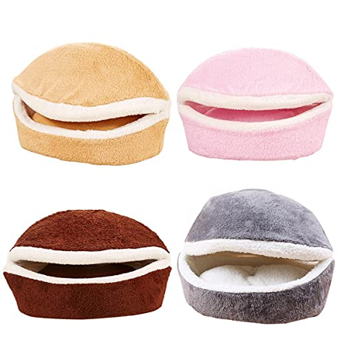 NIQIU Bonita Cama para Hamburguesas, Perrera, Saco de Dormir cálido para Gatos, Impermeable, Nido, portátil, para Mascotas, Suministros para Dormir para Cachorros, marrón, Francia