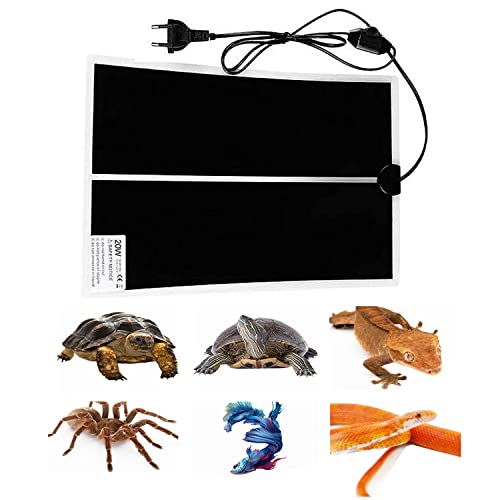 NN/A JieYouKeJi Manta Termica Reptiles,Manta Calefactora para Reptiles Alfombrilla Calefactora de Terrario con Controlador de Temperatura para Reptiles,Tortugas,Serpientes,Lagarto,Gecko,Araña (20W)