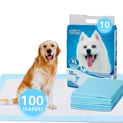 Nobleza 100x Empapadores Perros de Adiestramiento, Alfombras Higiénica de Entrenamiento para Mascotas, Caninas Alfombrilla, Ultra Absorbente 90 x 80cm