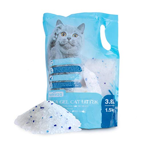 Nobleza - 30.4L Arena para Gatos de sílice Camada para Gatitos de Gel de Diamante Absorbente, Cómodo Biodegradable