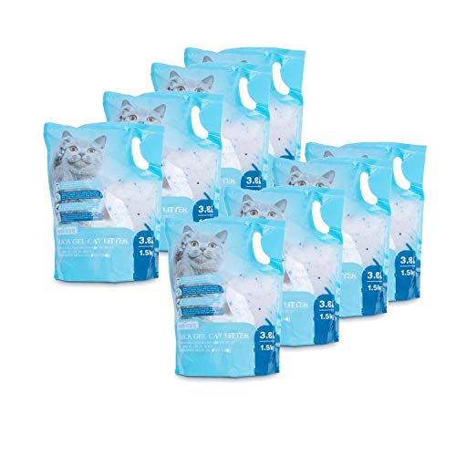 Nobleza - 30.4L Arena para Gatos de sílice Camada para Gatitos de Gel de Diamante Absorbente, Cómodo Biodegradable