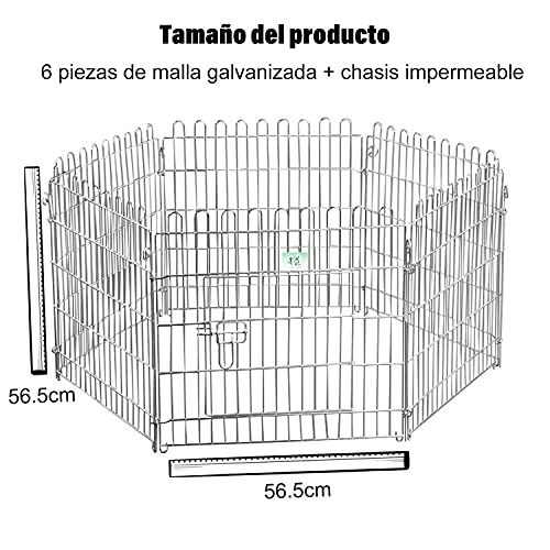 Nobleza 6 Paneles Plegable al Aire Libre Patio Trasero de Metal gallinero Jaula recinto Pato Conejo Gato cajón corralito bolígrafo de Ejercicio con Cubierta a Prueba de Intemperie