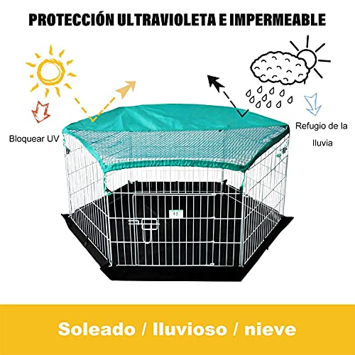 Nobleza 6 Paneles Plegable al Aire Libre Patio Trasero de Metal gallinero Jaula recinto Pato Conejo Gato cajón corralito bolígrafo de Ejercicio con Cubierta a Prueba de Intemperie