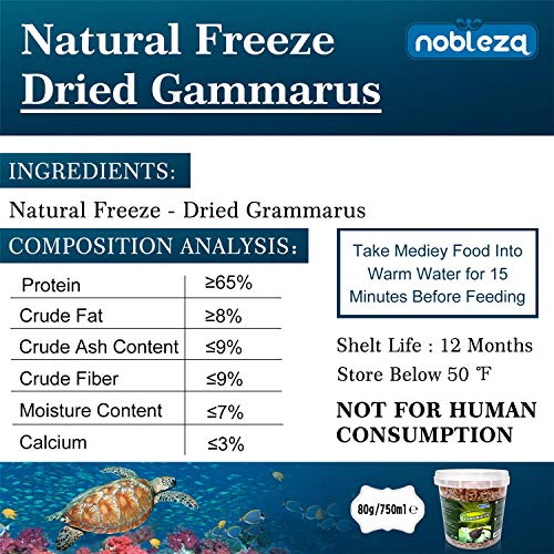 Nobleza Alimento para Tortugas y Tortugas de Agua elaborado con langostinos de río Naturales 80g / 750ml