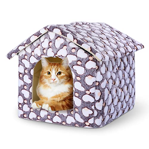 Nobleza - Caseta Perro Interior, Plegable Casa para Gato Perro, con Cojín Extraíble, Cama para Perro Pequeño y Medianos, L42xW39xH33cm (S)