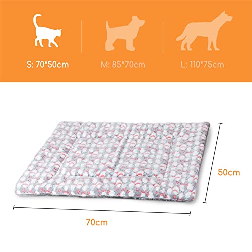 Nobleza colchón para Perros de Franela,Manta Supersuave para Mascotas,Colchón Perro Plegable Lavable a máquina,súper Suave Portatil Colchón Sofá Almohada Suave, Gris,S(70x50cm)