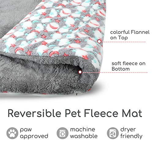 Nobleza colchón para Perros de Franela,Manta Supersuave para Mascotas,Colchón Perro Plegable Lavable a máquina,súper Suave Portatil Colchón Sofá Almohada Suave, Gris,S(70x50cm)