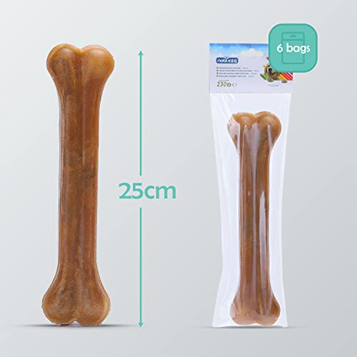 Nobleza - Hueso Prensado para Perros Fortalecedor de Dientes Stick Dental Dog Snack, Hueso de Nudillos de Cuero Crudo, Hueso para morder, Paquete de 6,10 Inches (250mm)