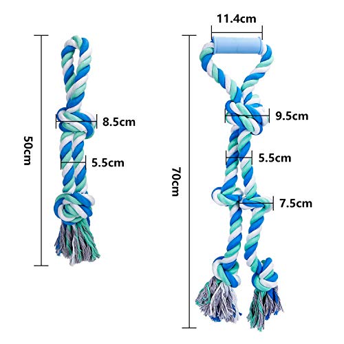 Nobleza - Juguetes de Cuerda para Perros, Juguete para Masticar con 5+2 Nudos para los Que mastican con agresividad, Cuerdas XL de 70+50cm para Perros Grandes y Fuertes