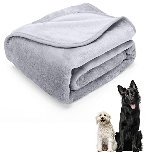 Nobleza Manta Suave de Felpa para Perros Gatos y Otras Mascotas Lavable Color Gris 75x75cm