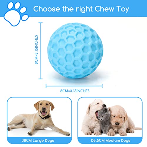 Nobleza Pelota Perros con Sonido, Pelota de Juguete para Perros Interactivo, Squeak Juguetes para Perro, Pelota Fun para Masticar Jugar Entrenamiento, Bolas de Caucho Natural, L Ø 8cm