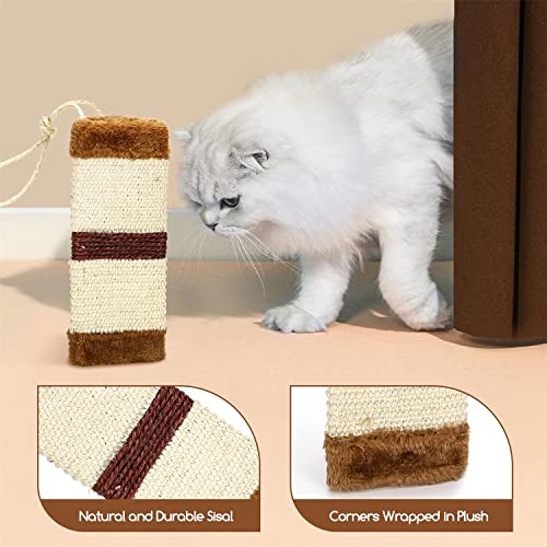 Nobleza Rascador para Gatos，Rascador Gato de Triángulo de sisal Natural，Puede Colgar Poste rascador para Gatos 25 * 10 * 9cm，Pardo