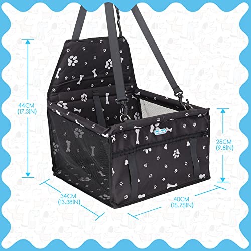 Nobleza - Refuerzo de Coche para Perros, Asiento del Coche de Seguridad para Mascotas Perro Gato Plegable Lavable Viaje Bolsas y Otra Mascota Pequeña con Cremallera Bolsillo, 40 * 34 * 25 cm, Negro