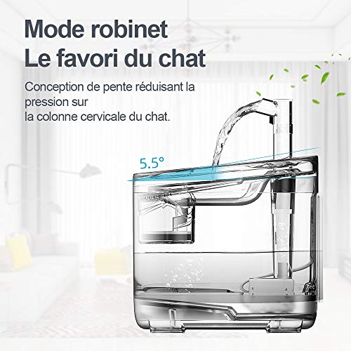 NPET - Fuente de agua para perro, gato con sensor, grifo de agua potable transparente con bomba supersilenciosa, dispensador de agua con filtro, filtro de repuesto, capacidad de 1,5 L