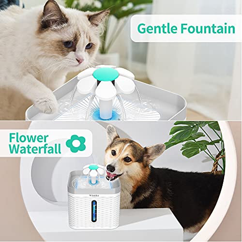 Nuevo Bebedero para Perros Gatos, 2.5L Dispensador de Agua para Gatos con Iluminación / Filtro Higiene, Dispensador Inteligente, Bomba Potente y Alfombrilla de Silicona Debajo del Tazón