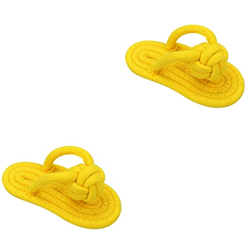 NUOBESTY 2 Unids Algodón Cuerda Perro Juguete Zapatilla Zapato Flip Chanclas Forma Molar Juguete Perros Agresivos Masticadores Dientes Limpieza Juguete Juguete Interactivo