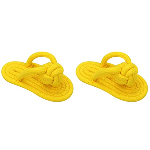 NUOBESTY 2 Unids Algodón Cuerda Perro Juguete Zapatilla Zapato Flip Chanclas Forma Molar Juguete Perros Agresivos Masticadores Dientes Limpieza Juguete Juguete Interactivo