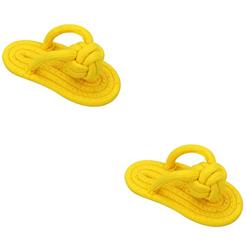 NUOBESTY 2 Unids Algodón Cuerda Perro Juguete Zapatilla Zapato Flip Chanclas Forma Molar Juguete Perros Agresivos Masticadores Dientes Limpieza Juguete Juguete Interactivo