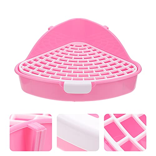 NUOBESTY Caja de de Conejo 1 PC Bunny Caja de Malla Extraíble Pet Bedpan Caja de de Conejos de Conejos para Conejos Hurones Conejillos de Indias- Rosa