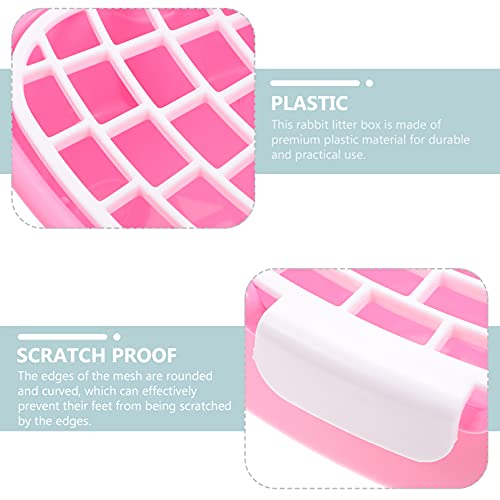 NUOBESTY Caja de de Conejo 1 PC Bunny Caja de Malla Extraíble Pet Bedpan Caja de de Conejos de Conejos para Conejos Hurones Conejillos de Indias- Rosa