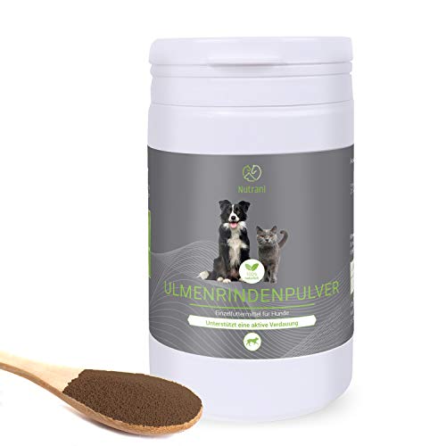 Nutrani Corteza de Olmo en Polvo para Perros | 100g - Polvo 100% Natural de Corteza de Olmo Americano - para favorecer la Salud de la Flora intestinal + Promover el Bienestar protegiendo el estómago