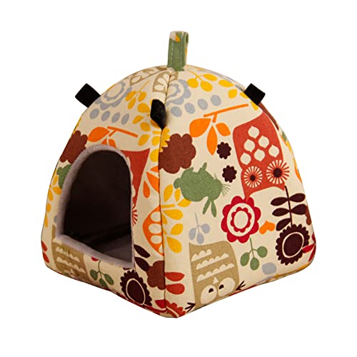 NXACETN Hámster Tree Hole Design Pets Nest Guinea Pig Suministros Accesorios de cama Casa de conejillo de indias Nidos de algodón Forro acolchado Casa para invierno para animales pequeños Animal S