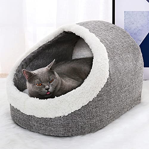 Nylon Cama para Gatos De Cama para Perros, Cama Lavable para Mascotas De Invierno Cata De Cuevas Cavernas Cesta De Gato De Lana con Almohada Gratis para Perros Almohada,for Pets Below 7.5kg