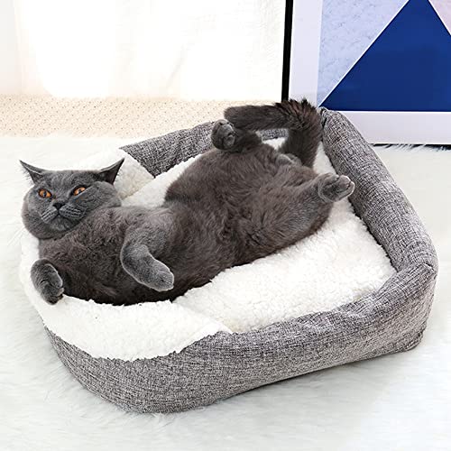 Nylon Cama para Gatos De Cama para Perros, Cama Lavable para Mascotas De Invierno Cata De Cuevas Cavernas Cesta De Gato De Lana con Almohada Gratis para Perros Almohada,for Pets Below 7.5kg