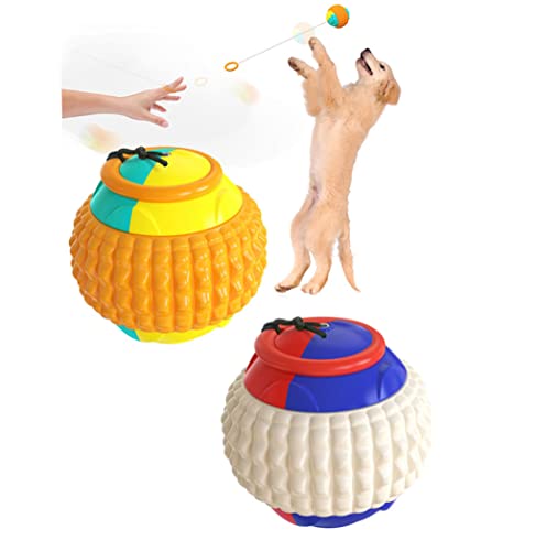 Obelunrp Perro Fetch Ball Pet Masticar Juguete lanzando Molar Juguete automático Telescópico Cuerda Training Balls Funciones de Juguete Azules para niños