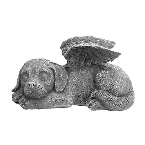 Offfay Estatua De ángel para Mascotas, Perro Durmiente/Gato, Adorno De ángel, Figura Conmemorativa De Tumba con ala De ángel Que Lleva A Tu Amor Y A Tu Señorita