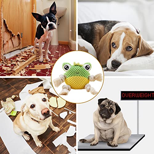 OmeHoin Juguetes para Perros Chirriantes, Juguete para Perros de Peluche, Juguetes Interactivos Rellenos para Perros Medianos y Grandes, Juguetes para Masticar Perros o Cachorros, Rana