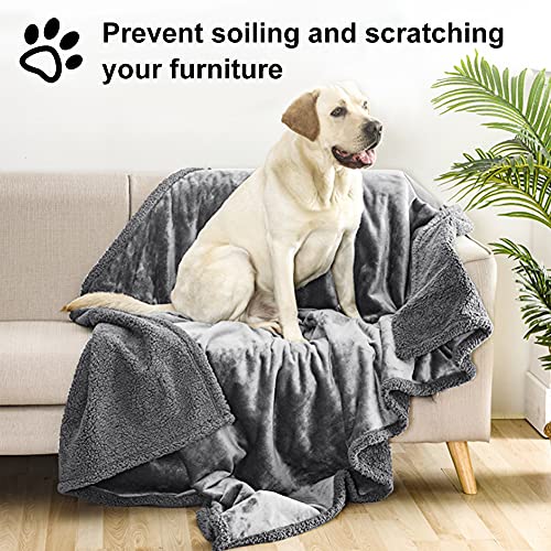 Onarway Manta impermeable para perro de forro polar sherpa reversible para cama, sofá, sofá y suelo, 70 × 100 cm, impermeable para cachorros, gatos, perros u otras mascotas pequeñas y medianas