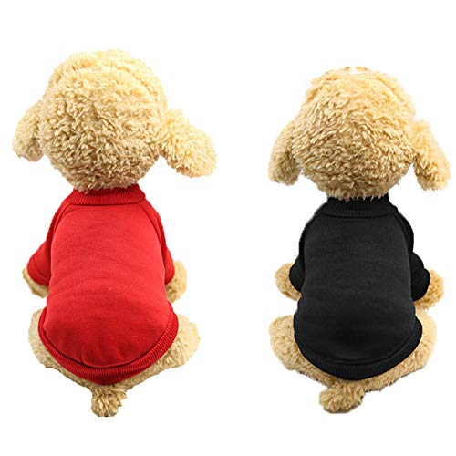 Oncpcare 2 piezas de ropa de perro cómoda de color sólido simple y elegante suéter para perro noble cálido disfraz de moda para cachorros y animales pequeños en otoño o invierno