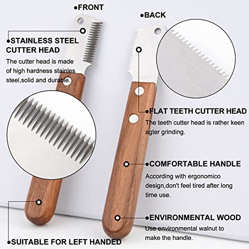 onebarleycorn – Cuchillo pelador Profesional para Perros, Mango de Madera ergonómico Herramienta de Aseo para Mascotas para Zurdos