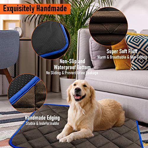 ORIMIO Manta Autocalentable para Gatos & Perros, 90x60cm Talla Grande Almohadilla Térmica Impermeable Antideslizante Lavable Plegable sin Electricidad Ecológico Self Heating Pad para Mascotas, Café