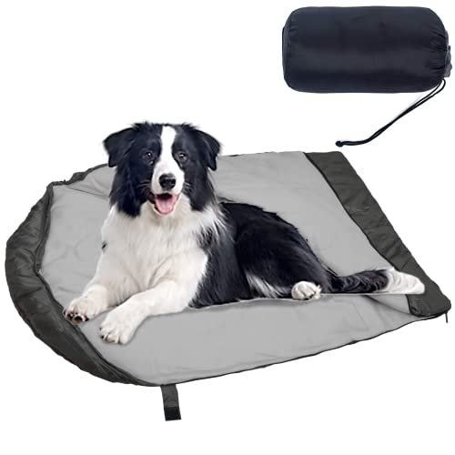 OROOTL Saco de dormir para mascotas, cálido, bolsa de viaje, impermeable, bolsa de dormir para mascotas, mochila plegable, ligera, cama de viaje para camping, senderismo, interior y exterior