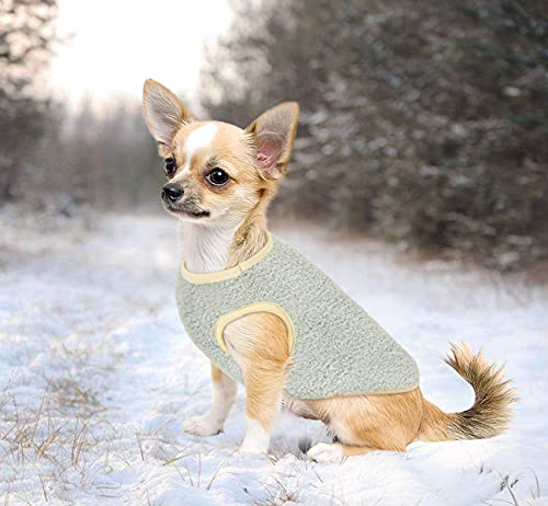 Oslueidy Abrigo de Invierno para Perros, Chaqueta Cálida Chaleco para Perros, Ropa para Cachorros, Chaqueta para Chihuahua, Mini Schnauzer, Pomerania, Pequeño Corgi, Caniche (S, Verde)